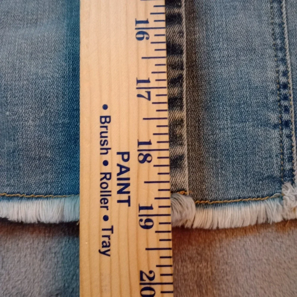 Chicos Denim Jean Trucker Jacket Womens Plus Sz 3 Blue Distressed Cotton Stretch